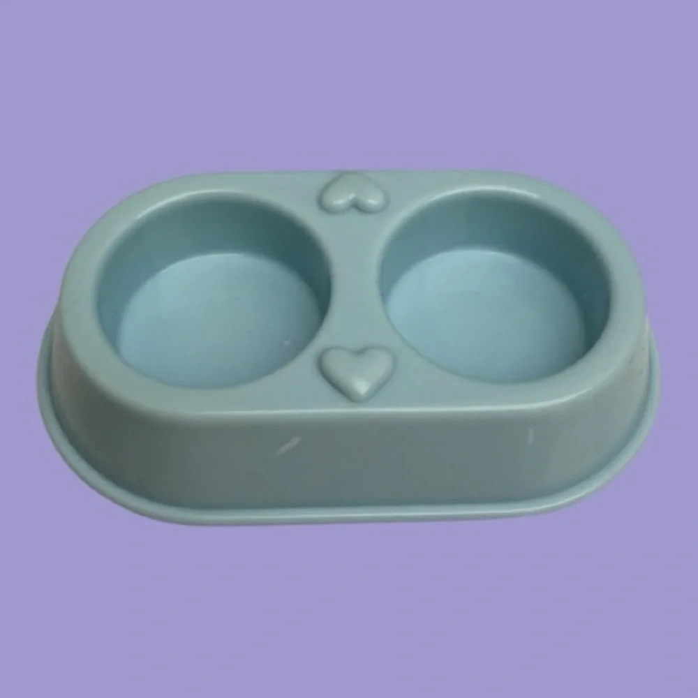Vintage Playskool Victorian Dollhouse Blue Dog Dish 1990s
